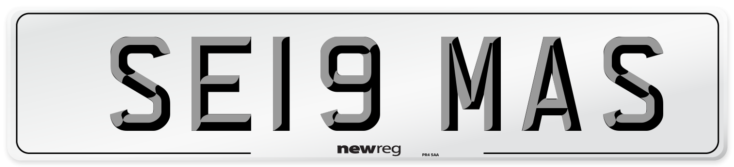 SE19 MAS Number Plate from New Reg